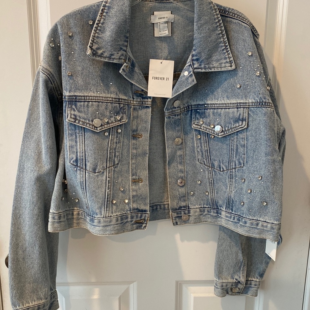 Bejeweled✨ cropped denim jacket - perfect for Eras Tour